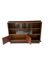 Art Deco Bookcase by Dutch Designer, Solid Oak & Macassar Ebony, 1930s